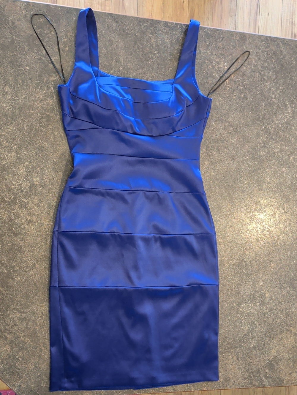 Royal Blue Satin Sheath Dress